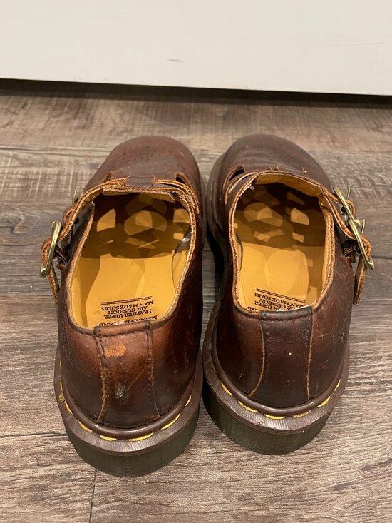 VTG 90s Made in England Dr. Doc Martens Mary Janes 8065 Brown UK 4 US 6 - Picture 3 of 9